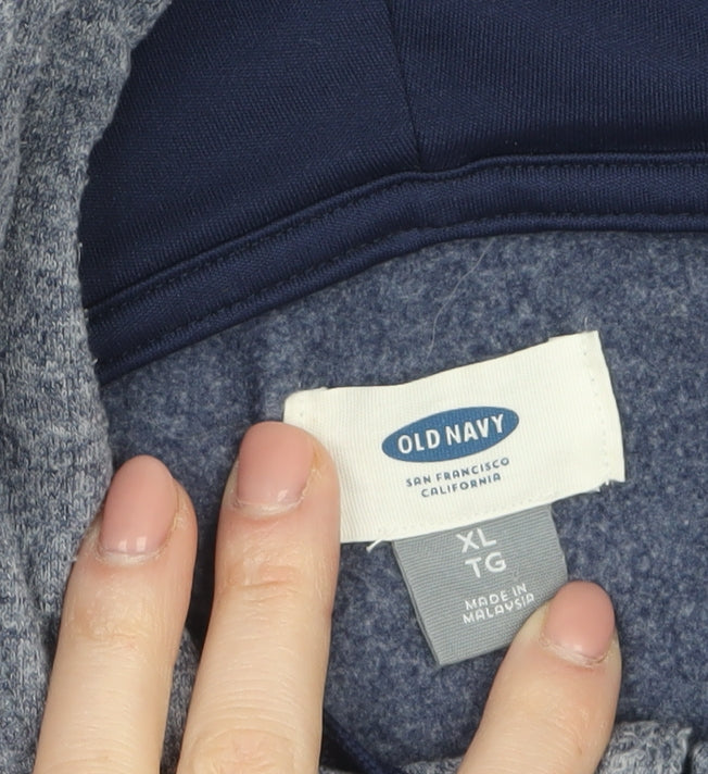 Old Navy Men's Blue Full Zip Fleece Hoodie XL Regular Fit