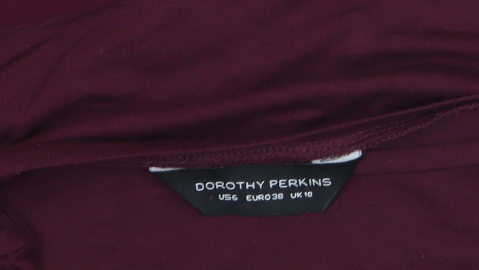 Dorothy Perkins Women's Red Long Sleeve Jersey Blouse UK 10