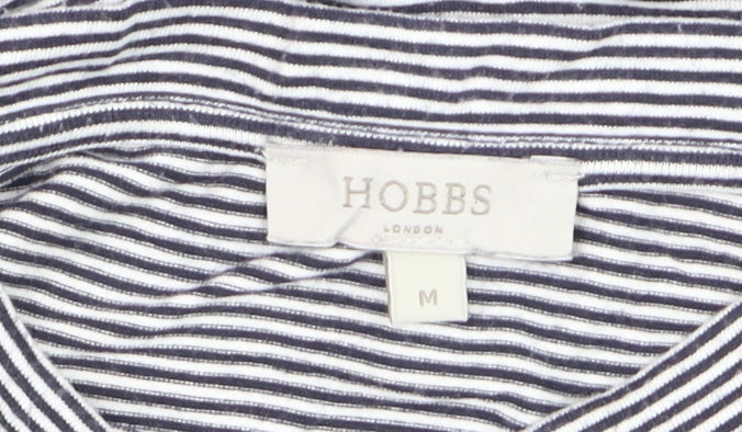 Hobbs Women's Blue Striped Long Sleeve Jersey T-Shirt Size M