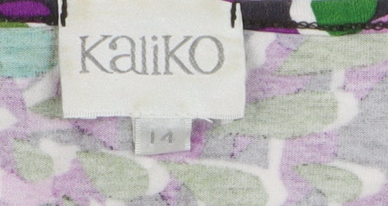 Kaliko Womens Multicoloured Floral Viscose Tunic Blouse Size 14