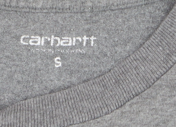 Carhartt Men's Grey S/S College Script T-Shirt Small