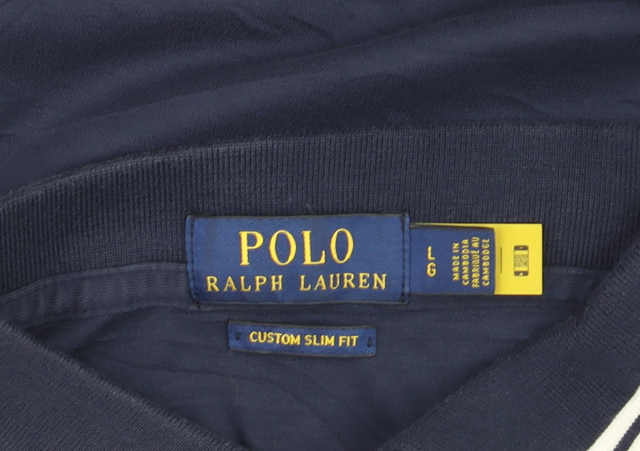 Ralph Lauren Men's Blue Slim Fit Polo Shirt Size L