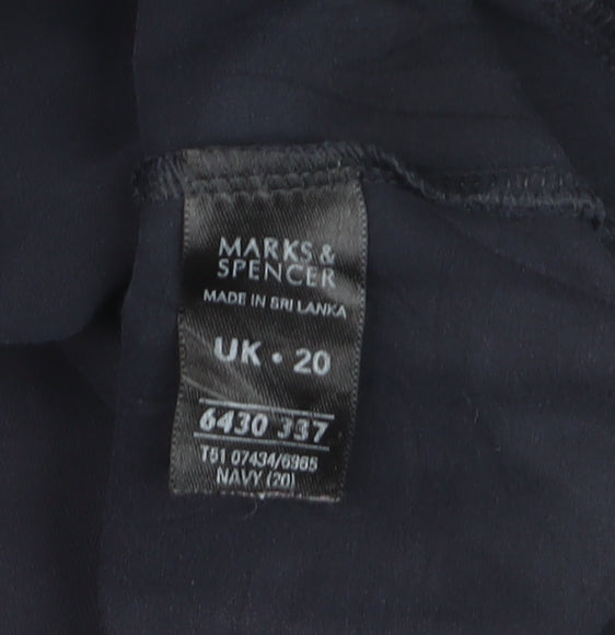 Marks & Spencer Women's Blue Size 20 Track Jacket Full Zip Cotton Blend