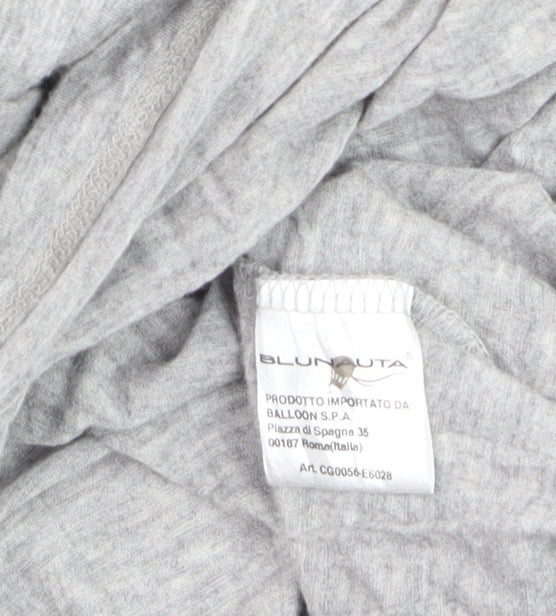 Blunauta Women Grey XS Long Sleeve Cowl Neck Shift Dress