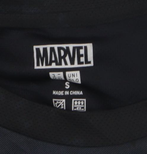 Marvel Boys Black Panther Black Short Sleeve Crew Neck T-Shirt Size S