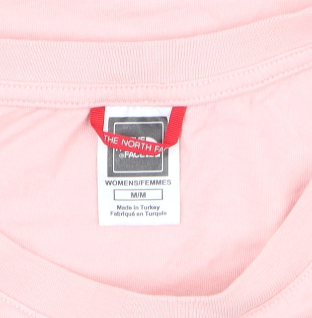 The North Face Womens Pink Cotton Cropped T-Shirt Size M