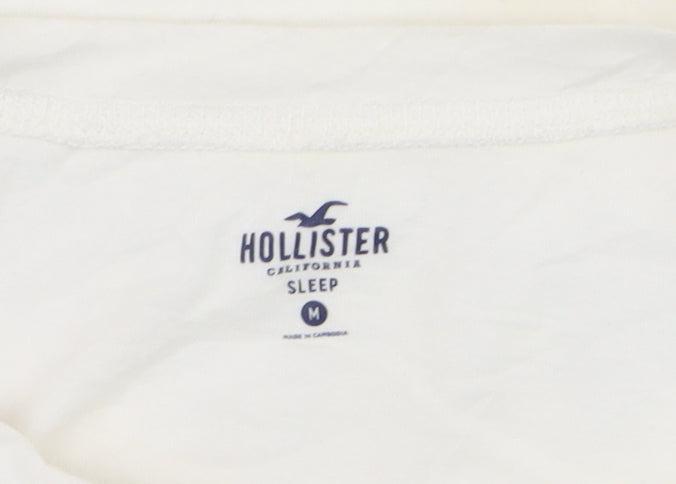 Hollister Boys White Cotton Long Sleeve Pyjama Top M