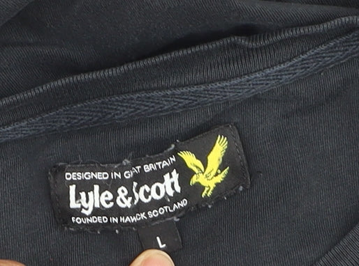 Lyle & Scott Mens Black Cotton Polo Shirt L Short Sleeve Classic Fit