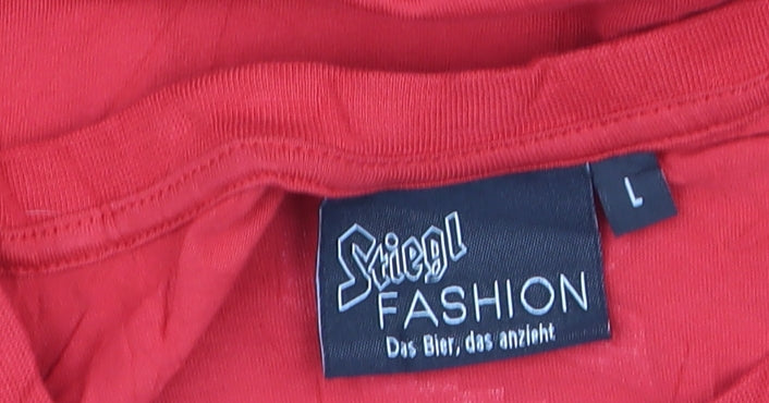 Stiegl Fashion Boys Red Logo Graphic Short Sleeve Cotton T-Shirt Size L