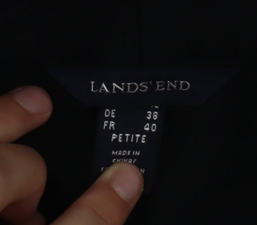 Lands' End Women's Black Petite Size 12 Straight Leg Trousers