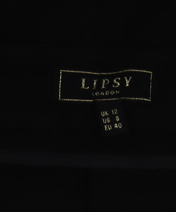 Lipsy Women Black Size 12 Straight Leg Dress Pants Trousers