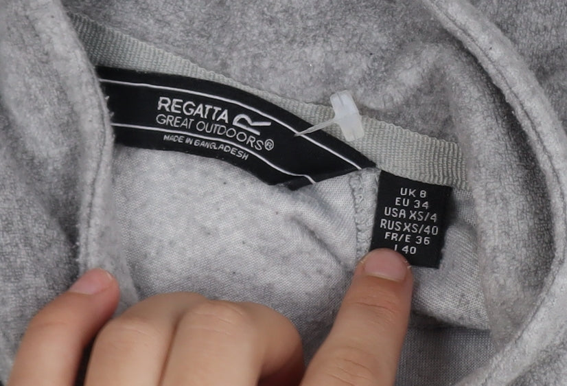 Regatta Womens Grey Fleece Half Zip Activewear Jacket UK 8