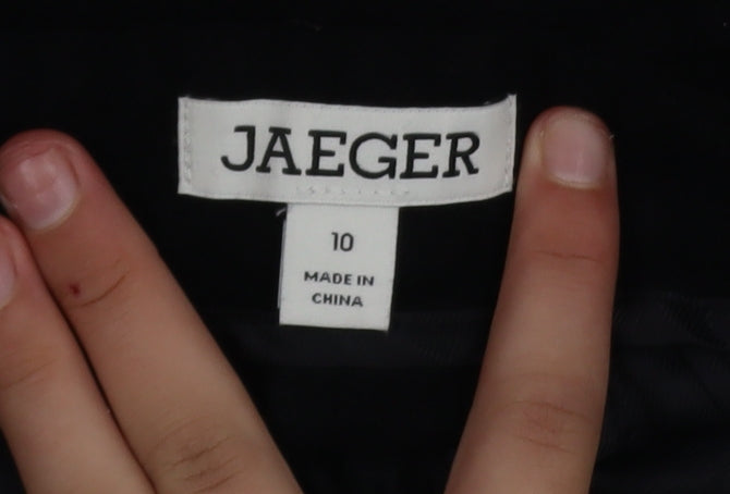 Jaeger Women’s Black Wool Blend Cropped Tapered Trousers Size 10