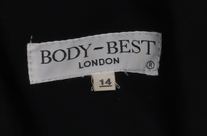 Body-Best London Women's Black Double-Breasted Blazer Size 14