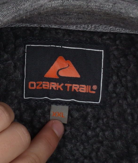 Ozark Trail Mens Grey Fleece Full Zip Sweatshirt XXL