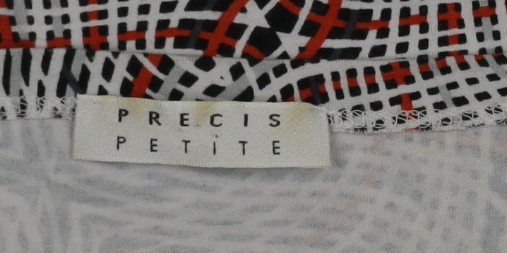 Precis Petite Women’s Multicoloured Geometric 3/4 Sleeve Stretch Blouse Size S