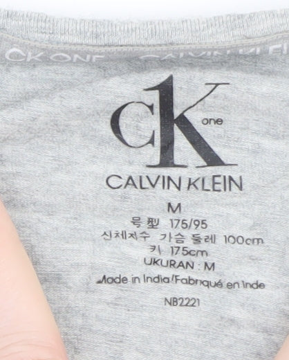Calvin Klein Men's Grey M Crew Neck Cotton Stretch T-Shirt
