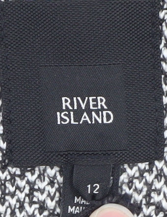 River Island Womens Grey Long Knit Coatigan Size 12 Classic Style