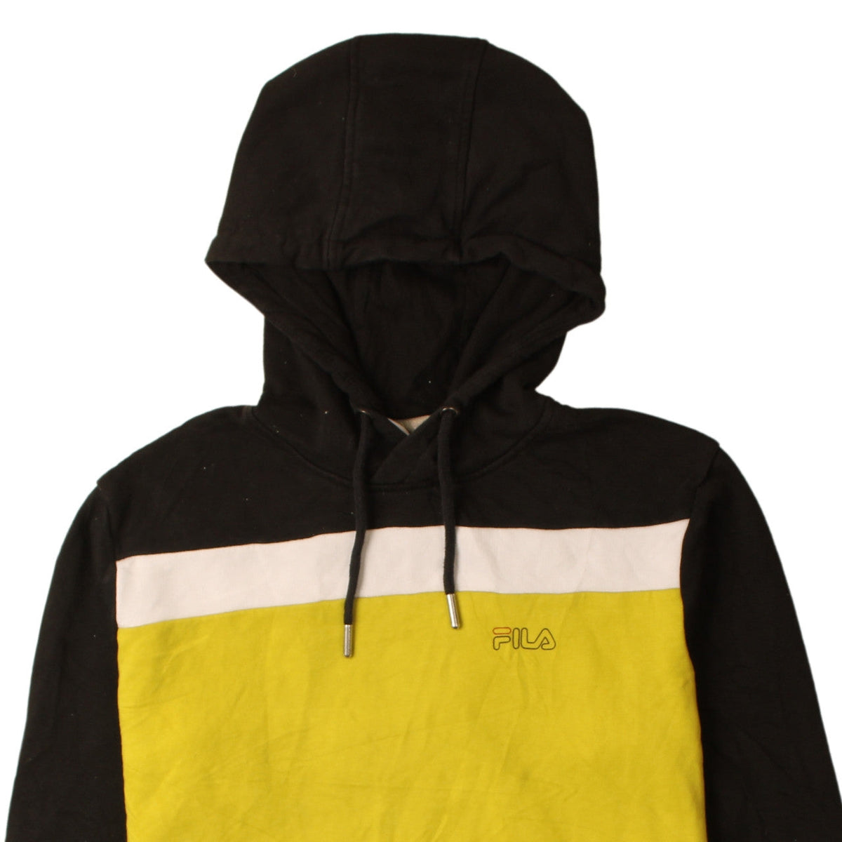 Fila Men's Yellow Black Pullover Hoodie XS Sportswear