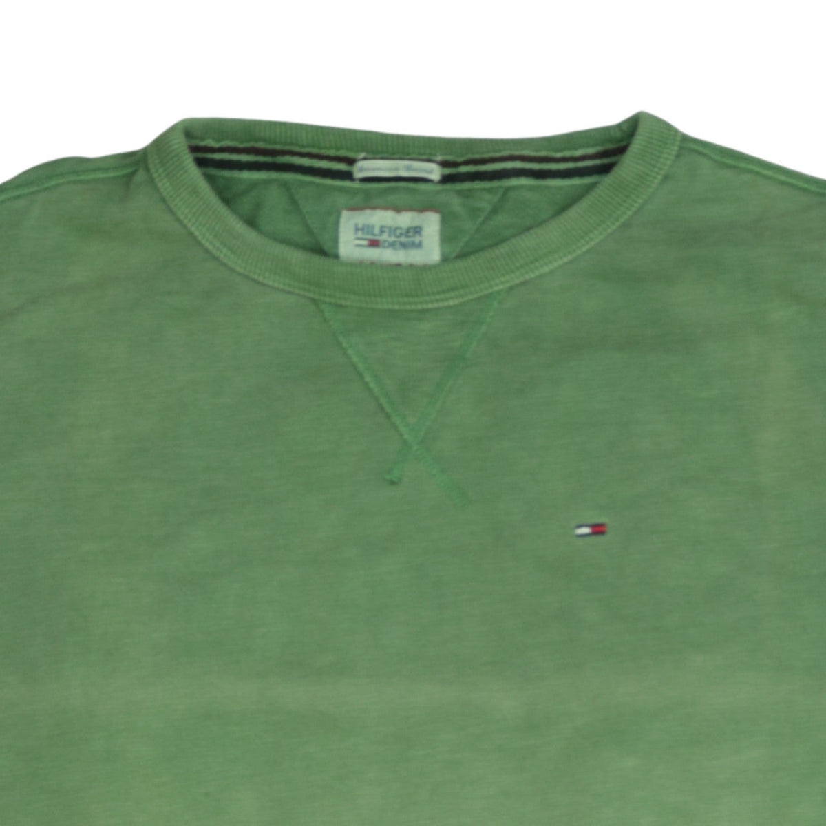 Hilfiger Denim Men's Green Cotton Crew Neck Sweatshirt M