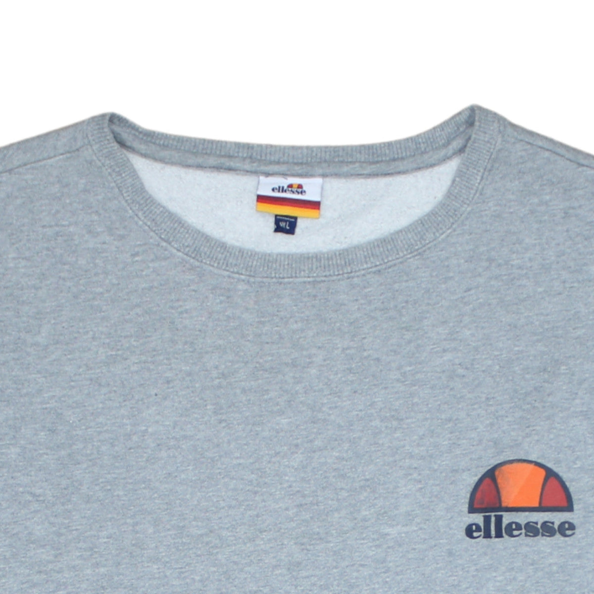 Ellesse Men's Grey Logo Crew Neck Sweatshirt Size L Regular Fit