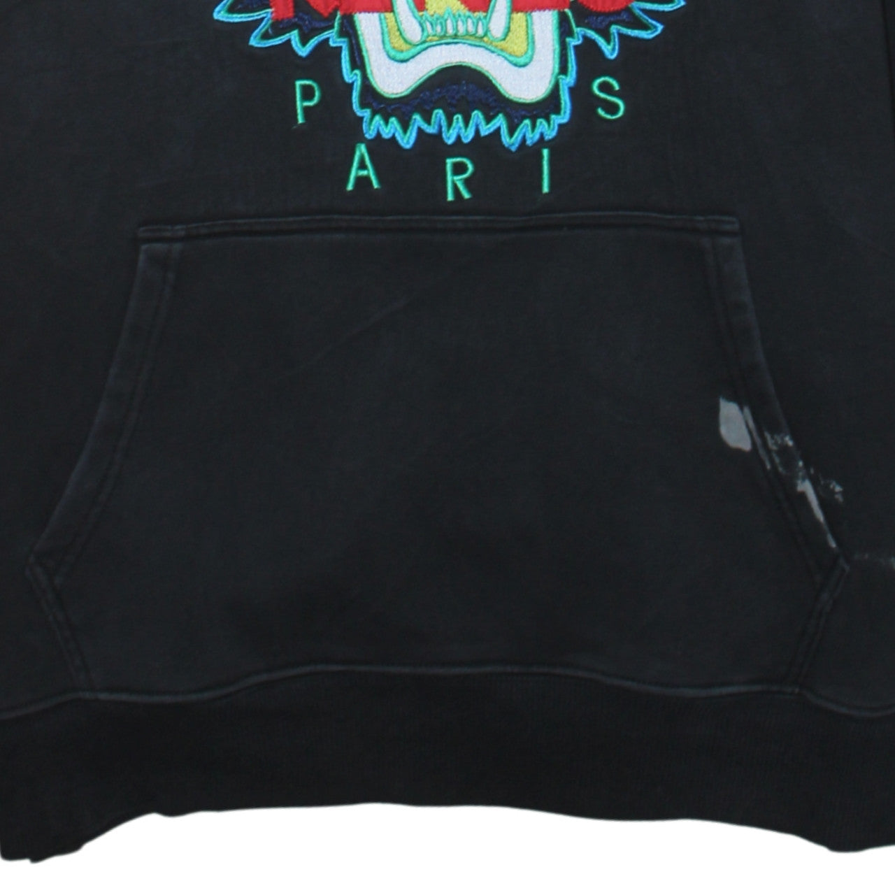 Kenzo Men Black L Embroidered Tiger Pullover Hoodie