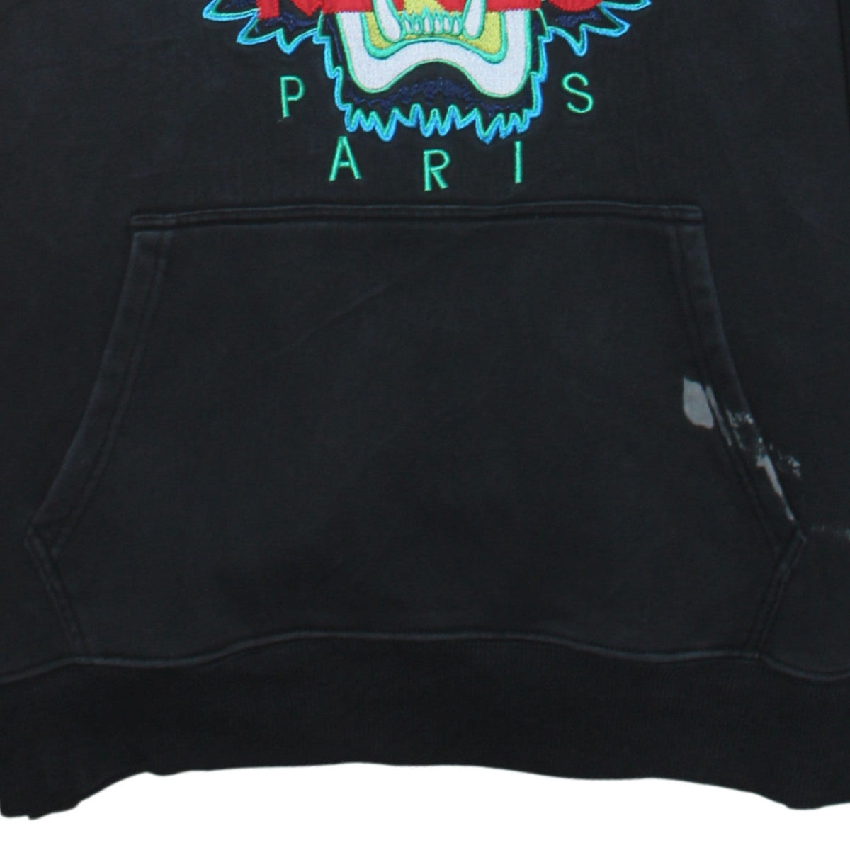 Kenzo Men Black L Embroidered Tiger Pullover Hoodie