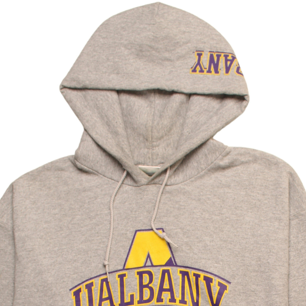 Champion Men’s Grey XL Pullover Hoodie UAlbany Graphic Sports Fleece