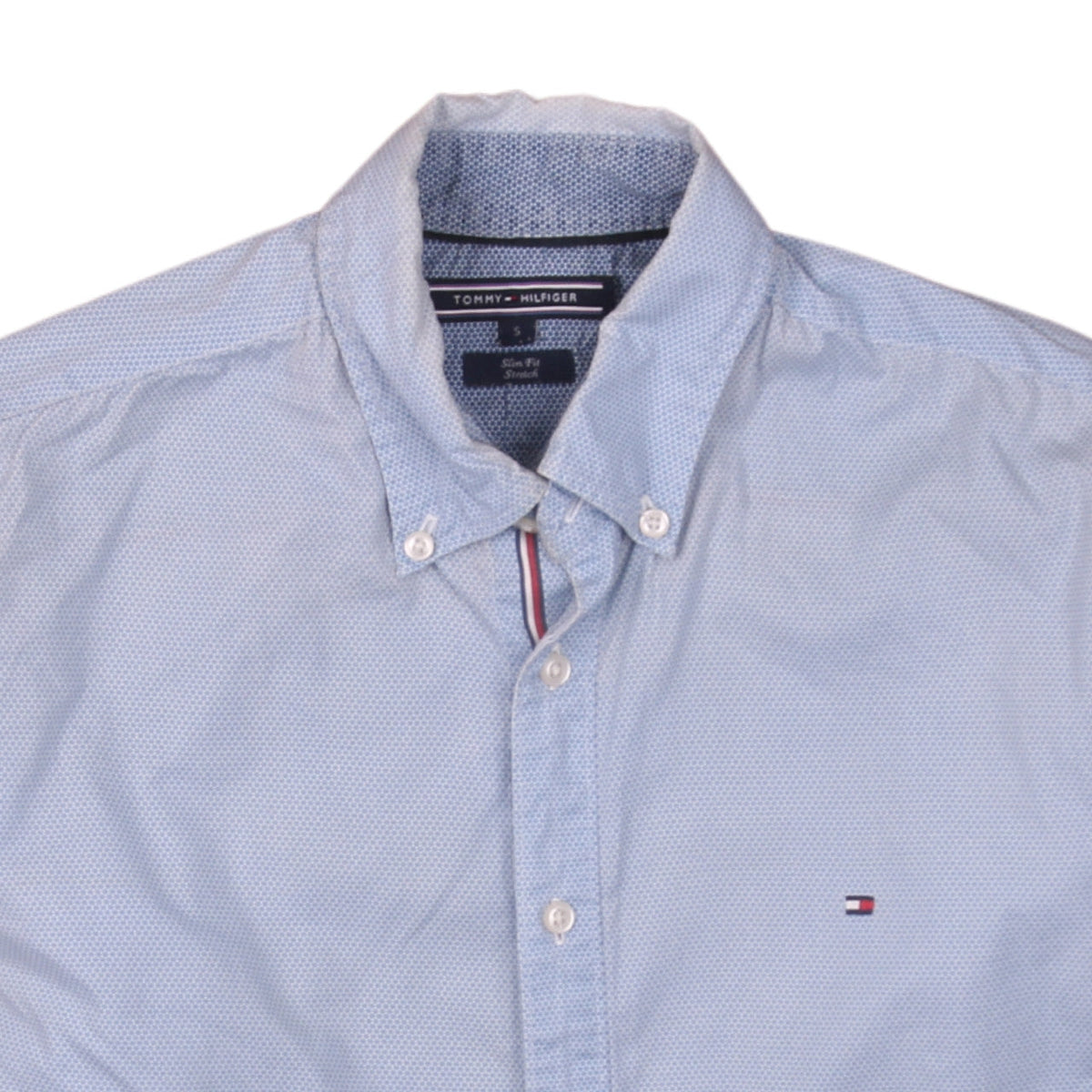 Tommy Hilfiger Men's Blue Slim Fit Long Sleeve Button-Up Shirt S