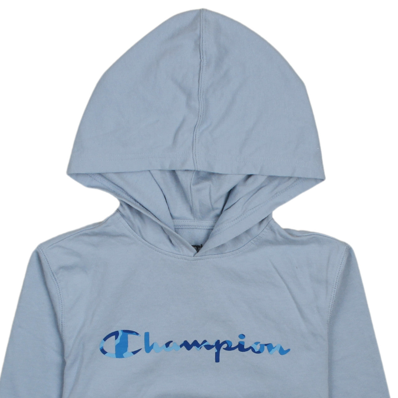 Champion Women’s Blue Pullover Hoodie Size L Cotton Logo Athleticwear