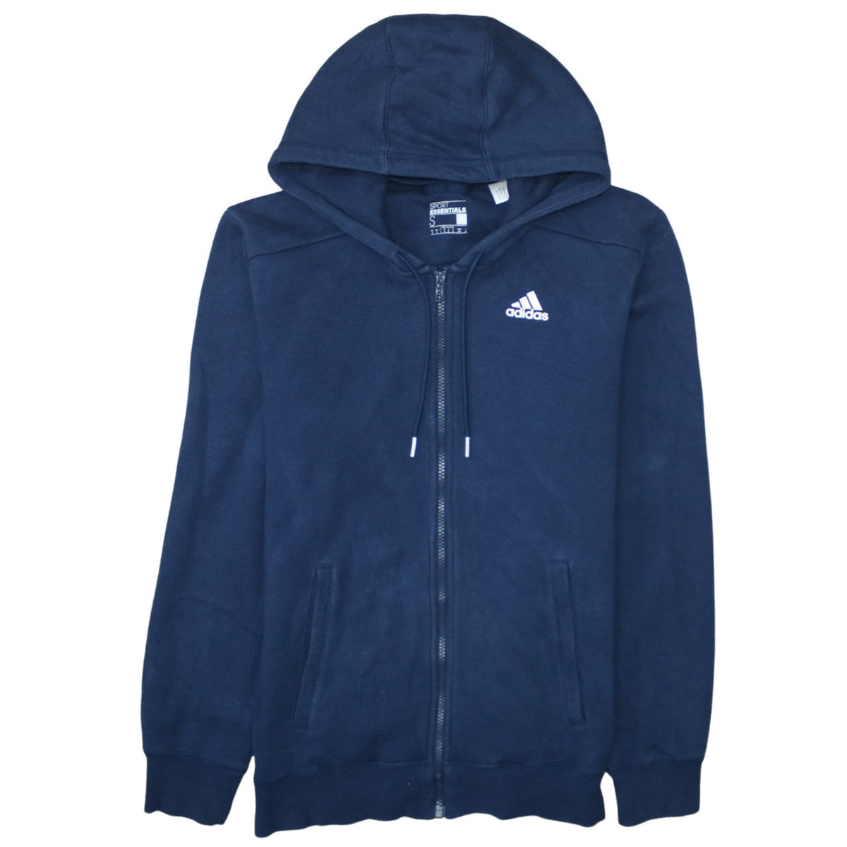 Adidas Men’s Blue Sport Essentials Full Zip Hoodie Size S