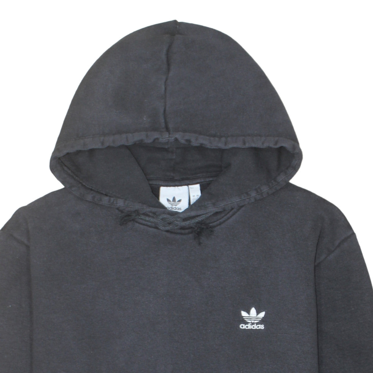 Adidas Men Black Pullover Hoodie L Fleece Sports Logo
