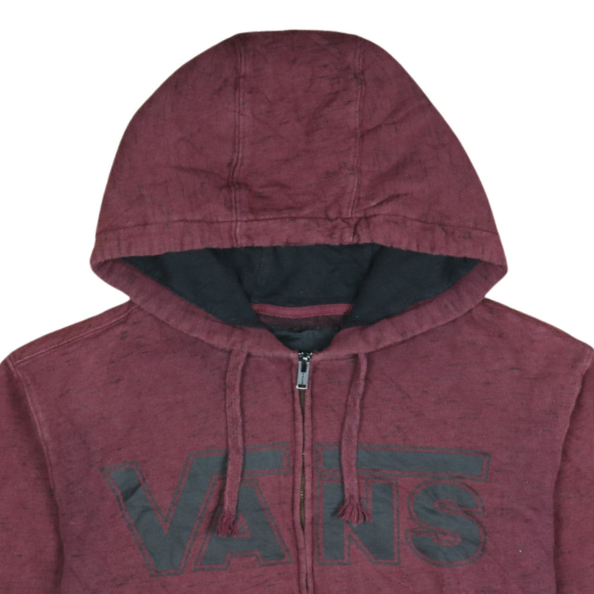 Vans Mens Red Full Zip Logo Hoodie Small Regular Fit