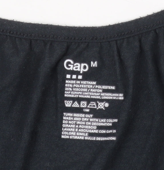 Gap Womens Black Rhinestone Scoop Neck Sleeveless T-Shirt Size M