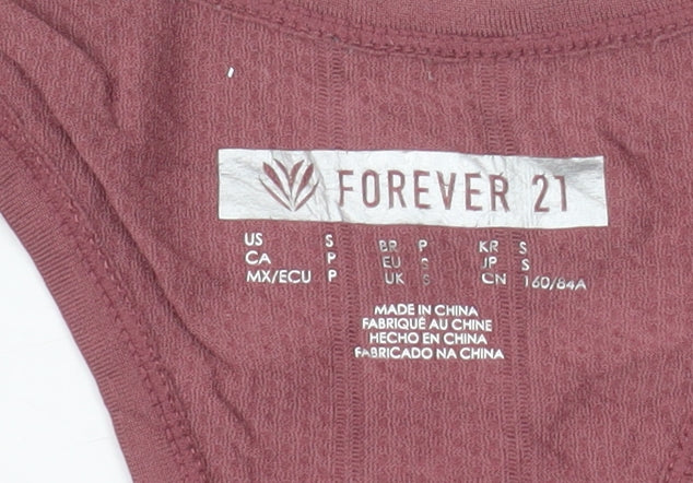 Forever 21 Womens Pink Racerback Tank Top S Slim Fit Activewear