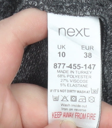 Next Women's Grey Floral Embroidered Pullover Sweatshirt UK 10