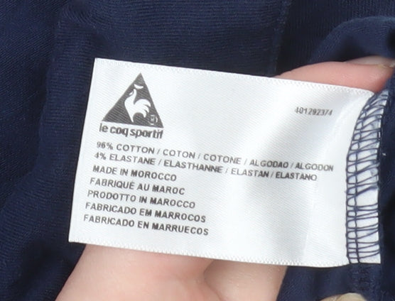 Le Coq Sportif Men's Blue L Polo Shirt 1/4 Zip Cotton Blend
