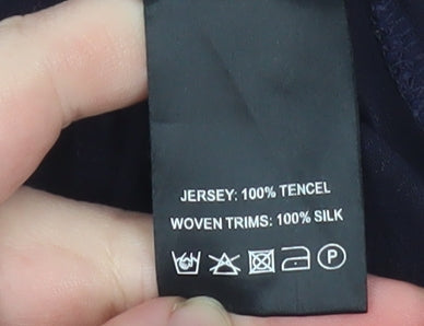 Reiss Womens Blue Jersey Tank Top XS Sleeveless Lyocell Silk Blend