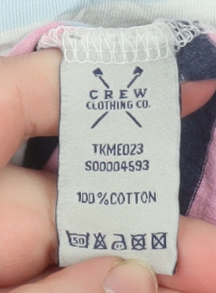 Crew Clothing Men's Multicoloured Striped Cotton T-Shirt Size S