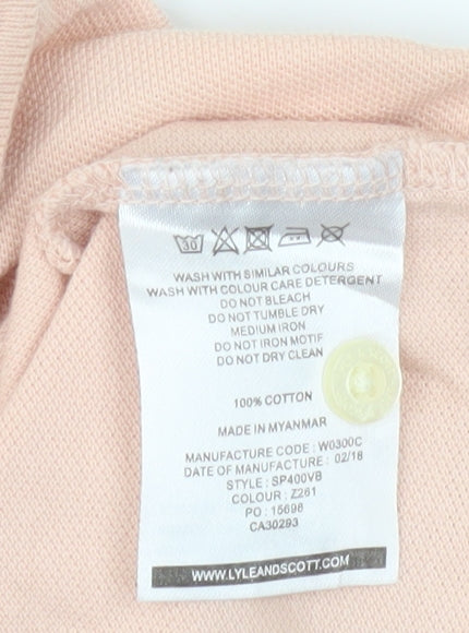 Lyle & Scott Men's Pink Cotton Polo Shirt Size S Classic Fit