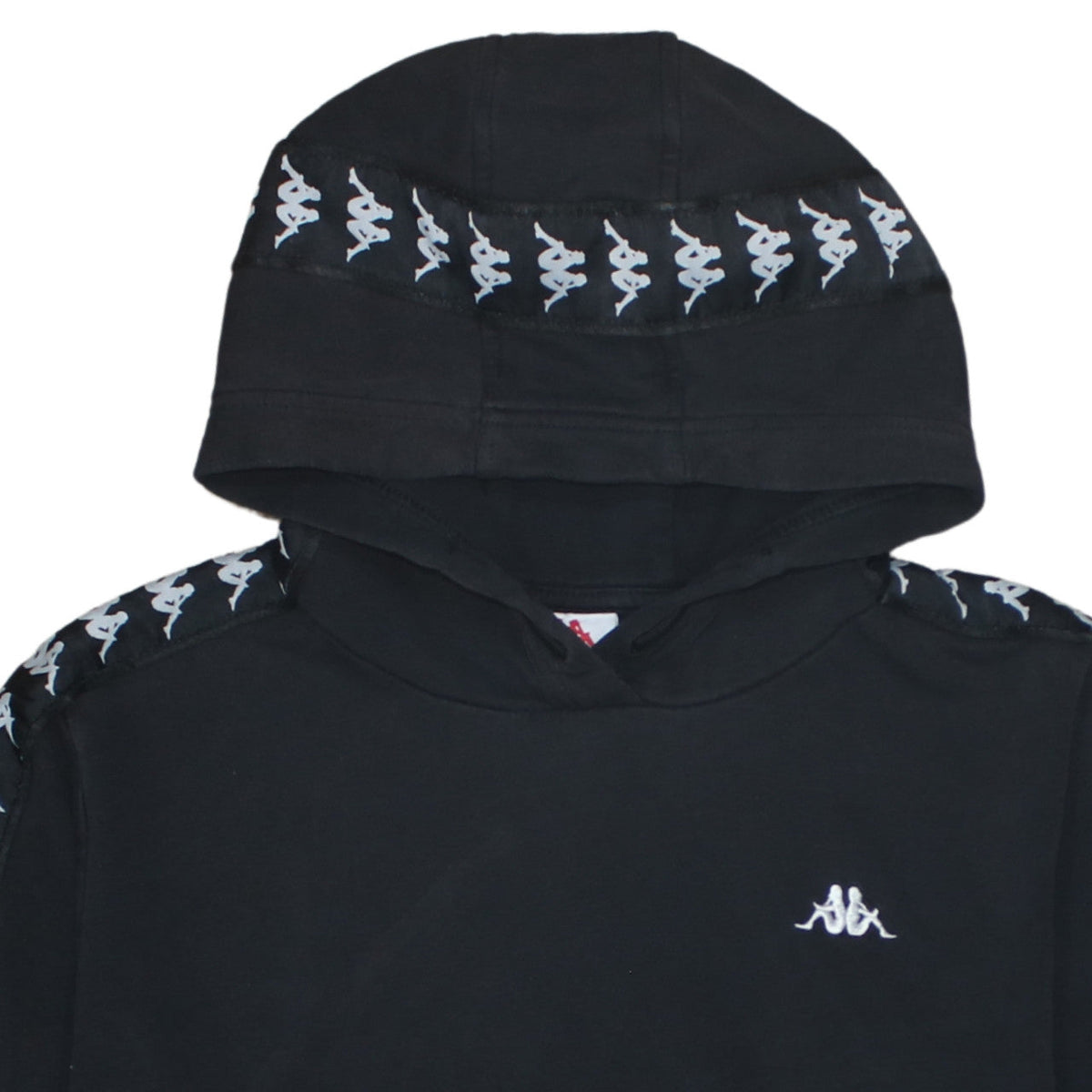 Kappa Boys Black Logo Tape Pullover Hoodie Size 14-15 Years