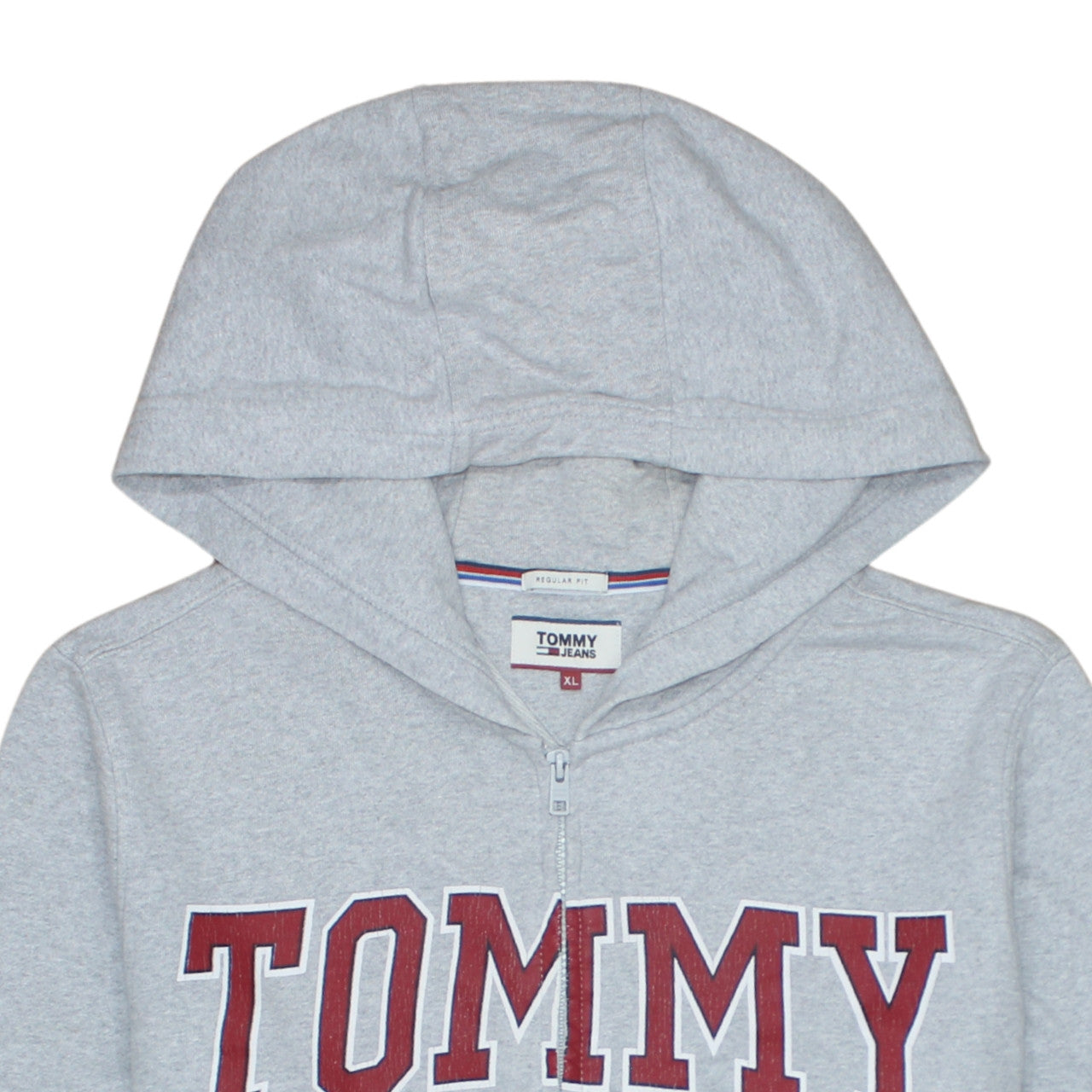 Tommy Jeans Men's Grey Full Zip Hoodie XL Regular Fit
