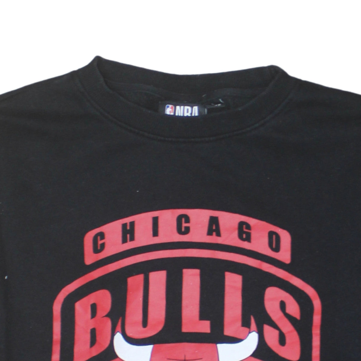 NBA Mens Black Chicago Bulls Pullover Sweatshirt Size L