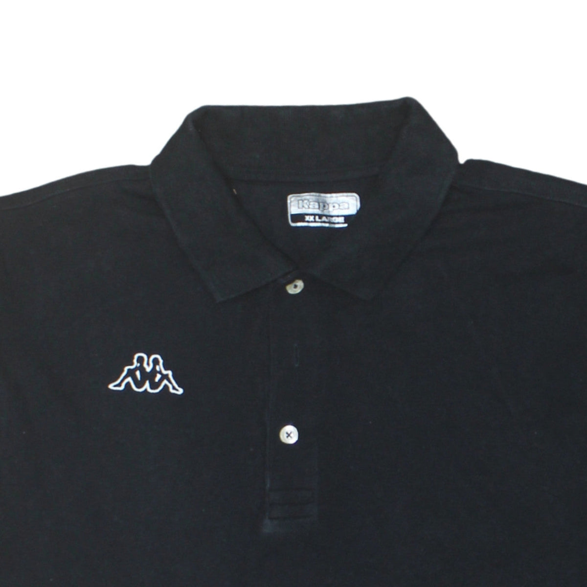 Kappa Men's Black 2XL Polo Shirt Short Sleeve Collared Cotton Top