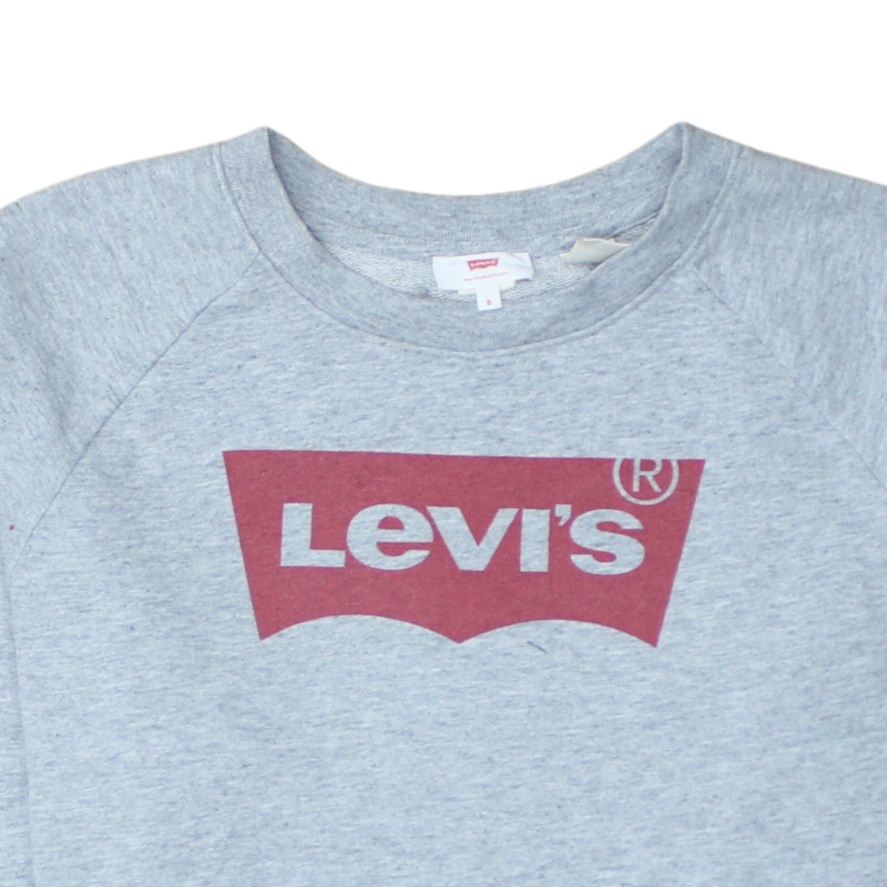 Levi's Men's Grey Crew Neck Logo Pullover Sweatshirt Size S