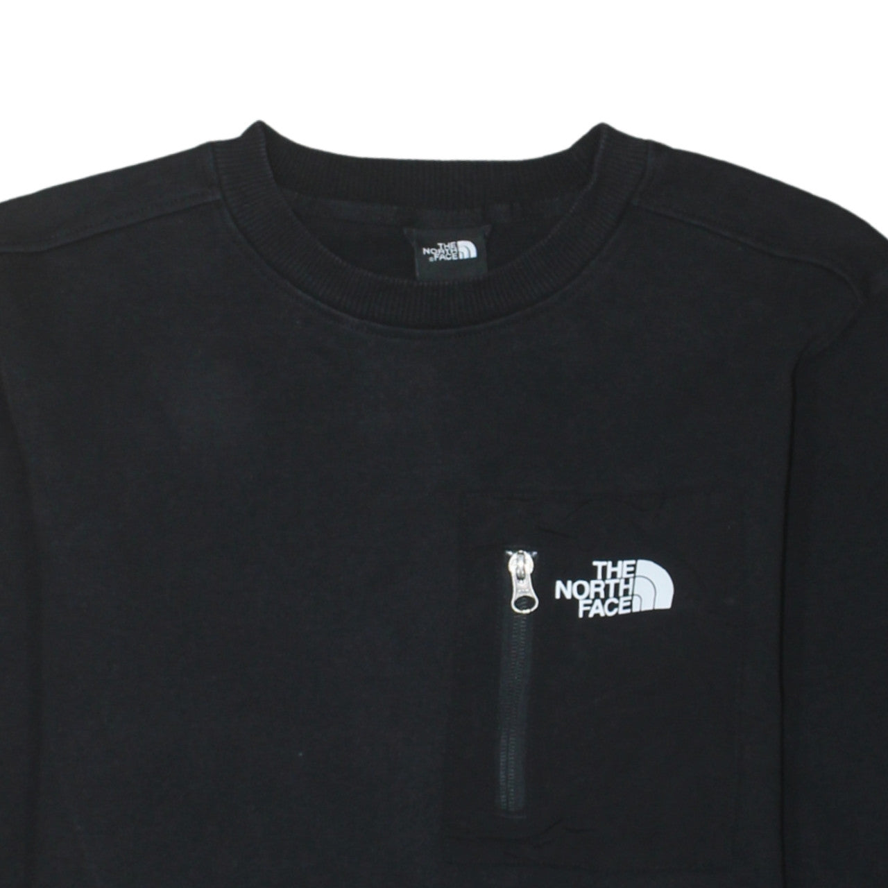 The North Face Men's Black Small Pullover Sweatshirt with Zip Pocket