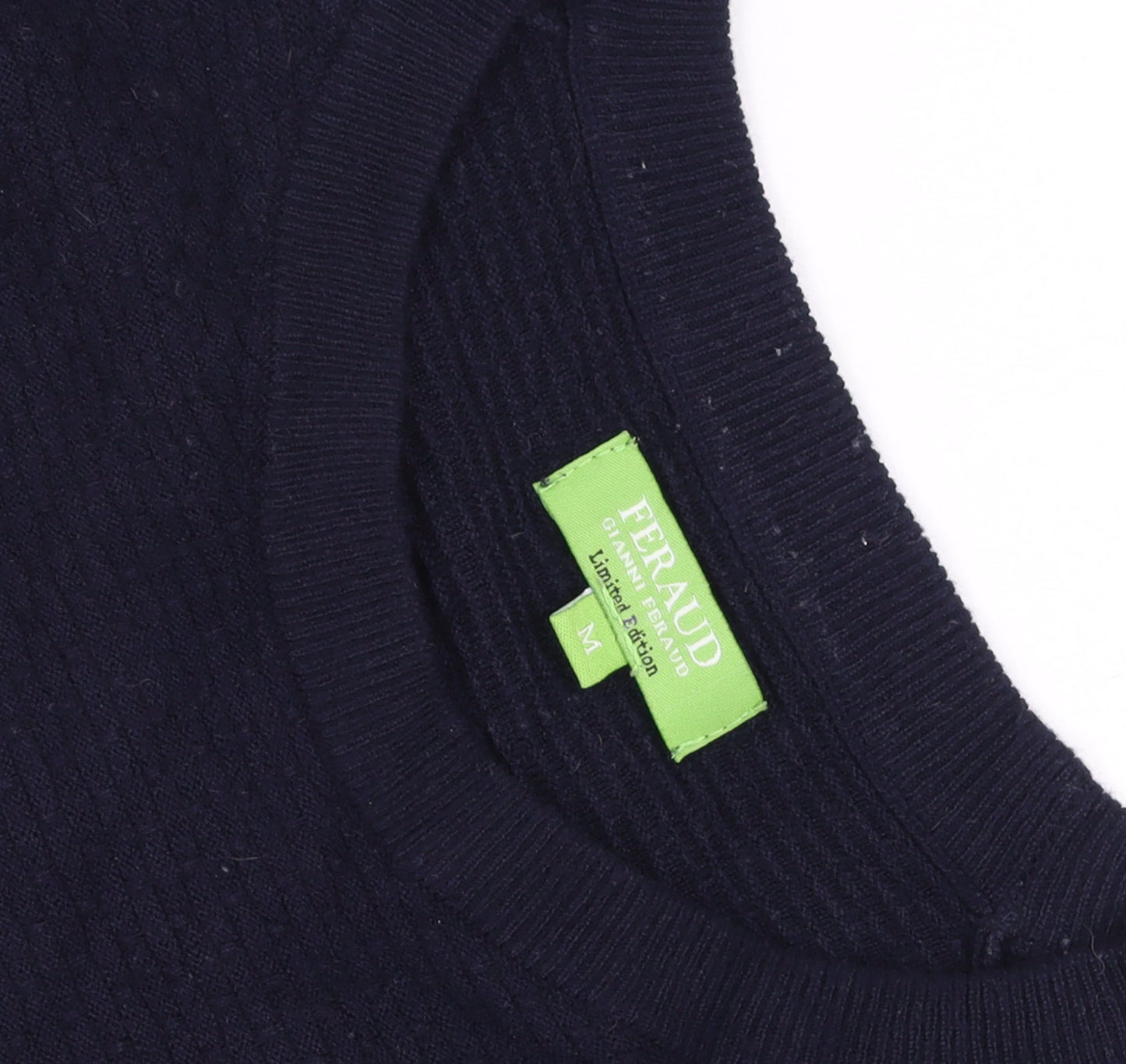 Feraud Men's Blue Knit Crew Neck Pullover Jumper Size M