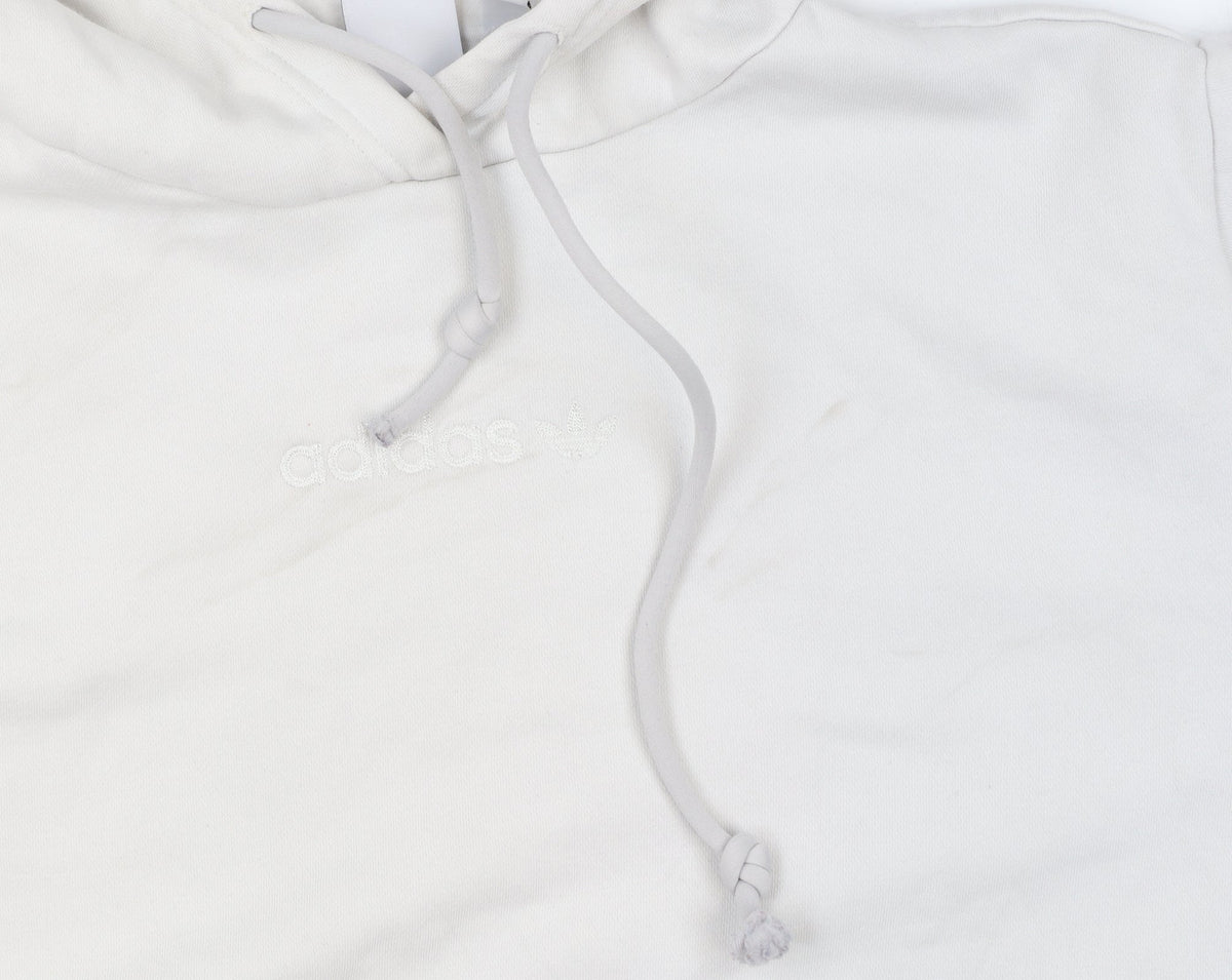 Adidas Women Beige Hooded Pullover Sweatshirt Size 12 Cotton Blend