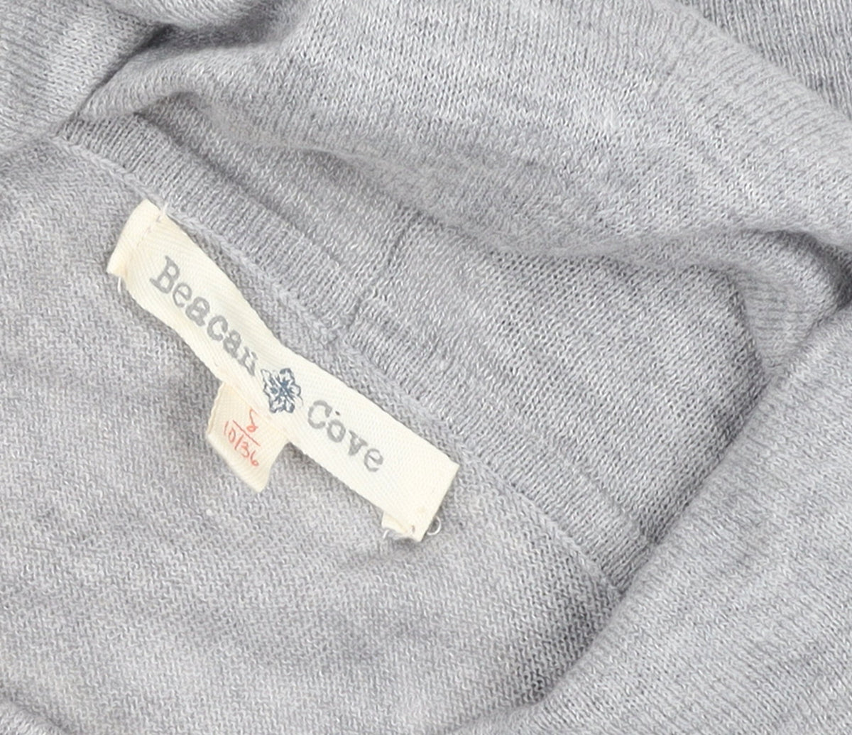 Beacon Cove Women Grey Cowl Neck Tunic Jumper Size 10 Long Sleeve Knit