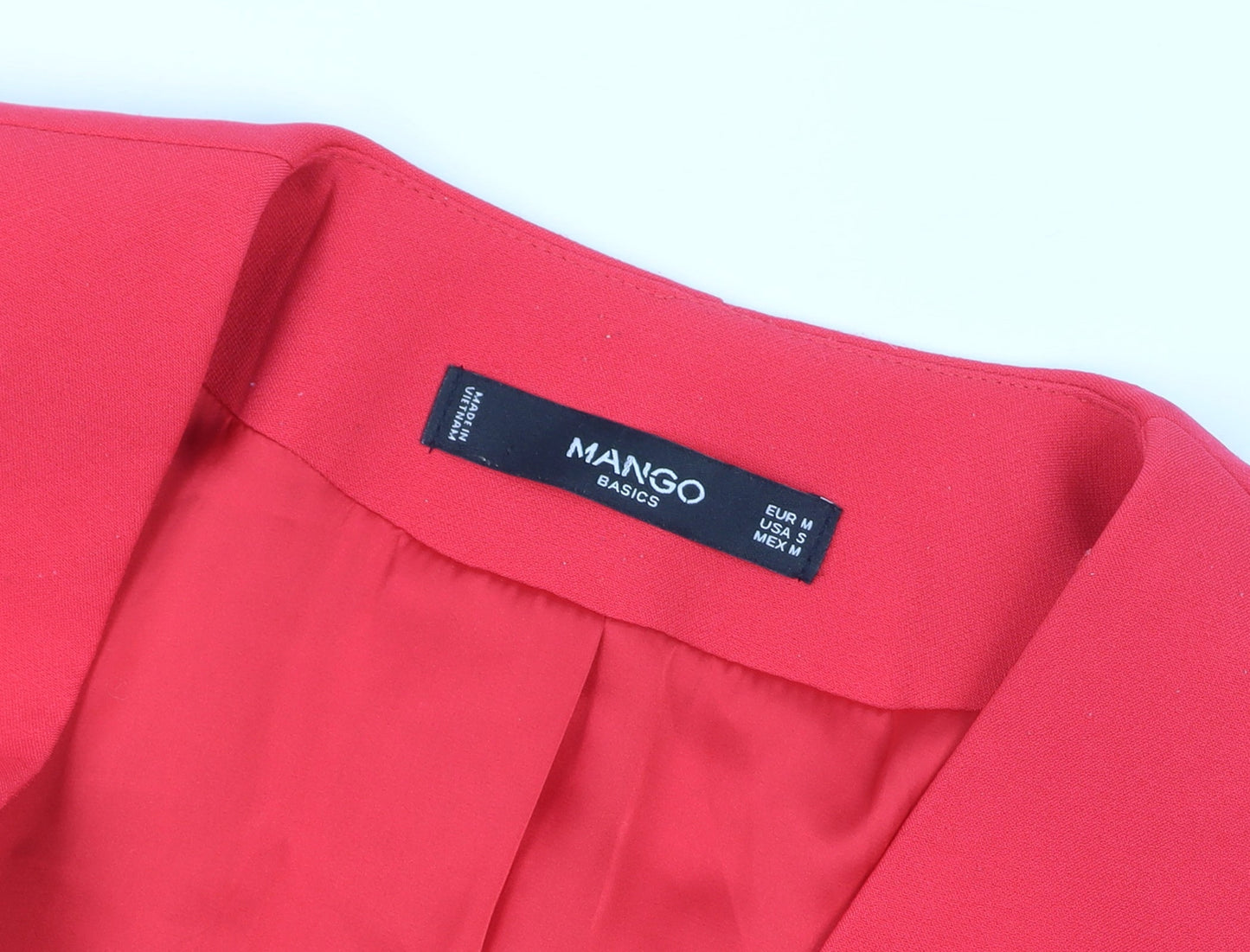 Mango Women Red Tailored Lined Slim Fit Blazer Size 12